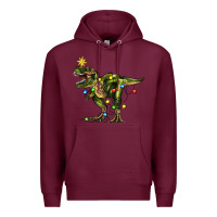 Burgundy tree rex christmas Premium Hoodie - Zillion Design Studio