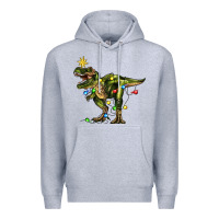 Heather Grey tree rex christmas Premium Hoodie - Zillion Design Studio