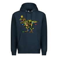 Navy tree rex christmas Premium Hoodie - Zillion Design Studio