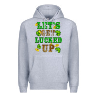 Heather Grey st patricks day lets get lucked up Premium Hoodie - RanaPortraitStore