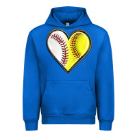 Cobalt baseball and softball heart Urban Hoodie - texasbilliewilder