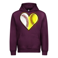 Mauve Wine baseball and softball heart Urban Hoodie - texasbilliewilder