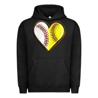Pigment Black baseball and softball heart Urban Hoodie - texasbilliewilder