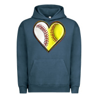 Pigment Midnight Navy baseball and softball heart Urban Hoodie - texasbilliewilder