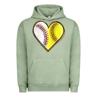 Pigment Oil Green baseball and softball heart Urban Hoodie - texasbilliewilder