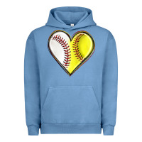 Pigment Pebble Blue baseball and softball heart Urban Hoodie - texasbilliewilder