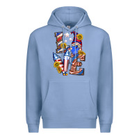 Colony Blue love 4th of july with gnome Premium Hoodie - texasbilliewilder