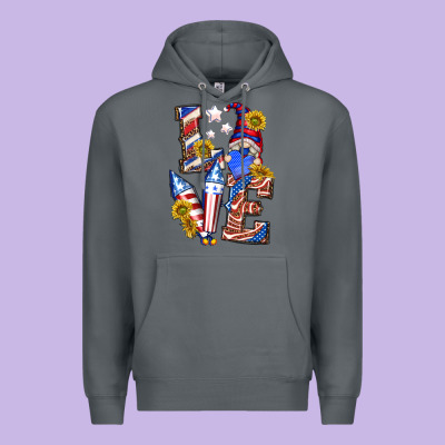 Love 4th Of July With Gnome Premium Hoodie Designed By Texasbilliewilder