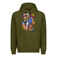 Army Green love 4th of july with gnome Premium Hoodie - texasbilliewilder
