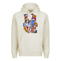 Oatmeal Heather love 4th of july with gnome Premium Hoodie - texasbilliewilder