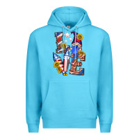 Ocean Blue love 4th of july with gnome Premium Hoodie - texasbilliewilder