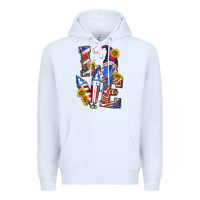 White love 4th of july with gnome Premium Hoodie - texasbilliewilder