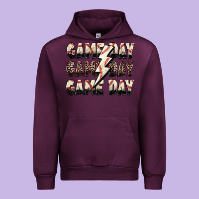 Urban Hoodie game day game day baseball lightning bolt