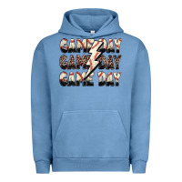 Pigment Pebble Blue game day game day baseball lightning bolt Urban Hoodie - Zillion Design Studio