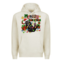 Oatmeal Heather meowy christmas Premium Hoodie - Zillion Design Studio