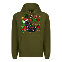 Army Green meowy christmas Premium Hoodie - Zillion Design Studio