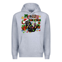 Heather Grey meowy christmas Premium Hoodie - Zillion Design Studio