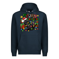 Navy meowy christmas Premium Hoodie - Zillion Design Studio