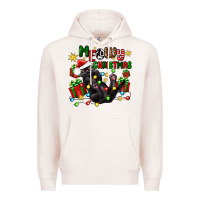 Pale Pink meowy christmas Premium Hoodie - Zillion Design Studio