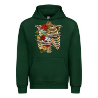 Forest Green Kinda Emotionless Kinda Emotional Skeleton Urban Hoodie - RanaPortraitStore
