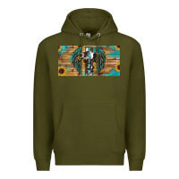 Army Green Wings Cross Faith Premium Hoodie - RanaPortraitStore