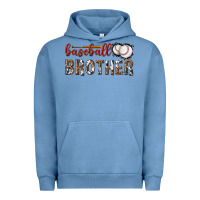 Pigment Pebble Blue baseball brother with leopard Urban Hoodie - texasbilliewilder