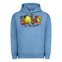 Pigment Pebble Blue for the love of the game softball Urban Hoodie - Zillion Design Studio