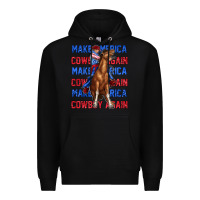 Black make america cowboy again Premium Hoodie - texasbilliewilder