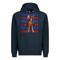 Navy make america cowboy again Premium Hoodie - texasbilliewilder