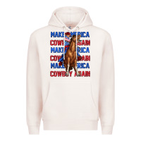 Pale Pink make america cowboy again Premium Hoodie - texasbilliewilder