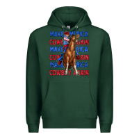 Sports Green make america cowboy again Premium Hoodie - texasbilliewilder