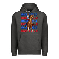 Charcoal Heather make america cowboy again Premium Hoodie - texasbilliewilder