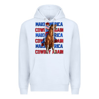 White make america cowboy again Premium Hoodie - texasbilliewilder