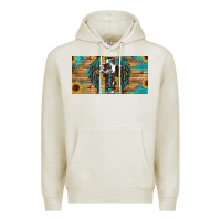 Oatmeal Heather Blessed cros sunflowers Premium Hoodie - RanaPortraitStore
