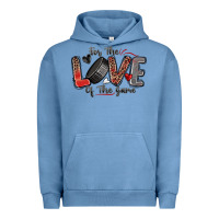 Pigment Pebble Blue for the love of the game hockey Urban Hoodie - Zillion Design Studio