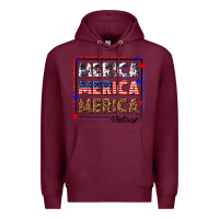 Burgundy merica merica merica vintage Premium Hoodie - texasbilliewilder