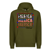Army Green merica merica merica vintage Premium Hoodie - texasbilliewilder