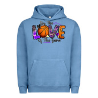 Pigment Pebble Blue for the love of the game basketball Urban Hoodie - Zillion Design Studio