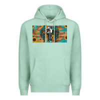 Seafoam western blessed cros sunflowers licence plate Premium Hoodie - RanaPortraitStore