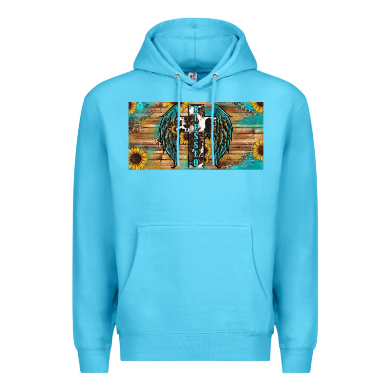 Western Blessed Cros Sunflowers Licence Plate Premium Hoodie by RanaPortraitStore | Teevron
