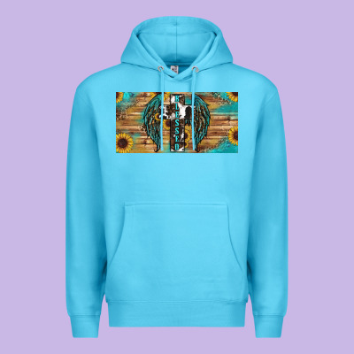 Western Blessed Cros Sunflowers Licence Plate Premium Hoodie Designed By Ranaportraitstore