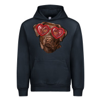 Navy labrador retriever with love glass Urban Hoodie - RanaPortraitStore