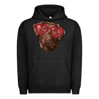 Pigment Black labrador retriever with love glass Urban Hoodie - RanaPortraitStore