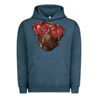 Pigment Midnight Navy labrador retriever with love glass Urban Hoodie - RanaPortraitStore
