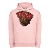 Pigment Salmon labrador retriever with love glass Urban Hoodie - RanaPortraitStore