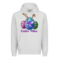 Dove Grey easter bunny ear eggs easter vibes Premium Hoodie - RanaPortraitStore