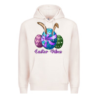 Pale Pink easter bunny ear eggs easter vibes Premium Hoodie - RanaPortraitStore