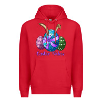 Red easter bunny ear eggs easter vibes Premium Hoodie - RanaPortraitStore