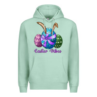 Easter Bunny Ear Eggs Easter Vibes Premium Hoodie | Teevron