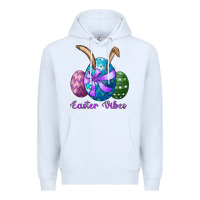 White easter bunny ear eggs easter vibes Premium Hoodie - RanaPortraitStore